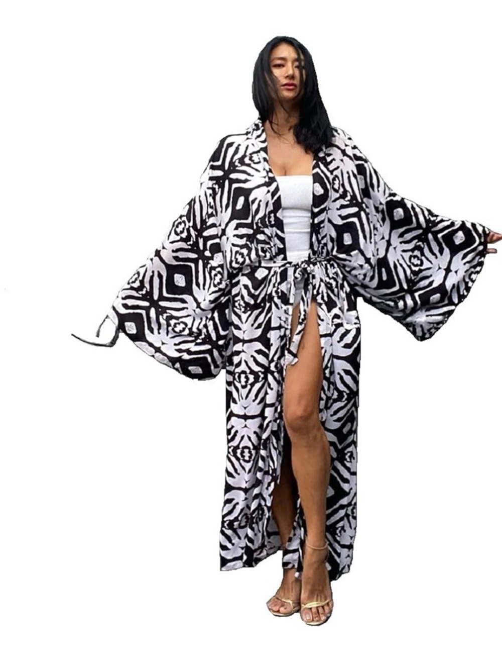 Boho Tie Dye Kimono Duster Coverup New Item